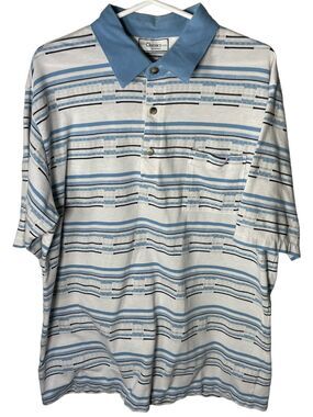 Classics by Palmland Men’s 2XL Blue and White Short Sleeve Polo